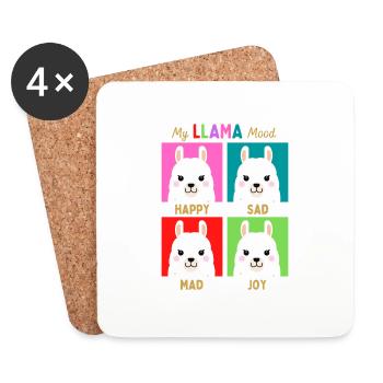 My Llama Mood - Coasters (set of 4) - white - Front