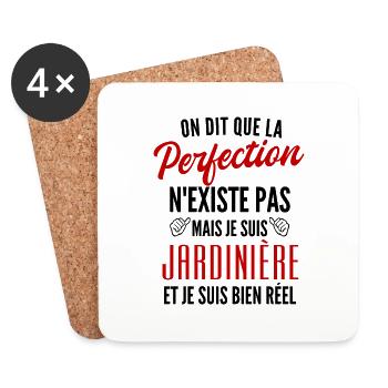 perfection jardinière / cadeau humour jardinière - Dessous de verre (lot de 4) - blanc - Devant