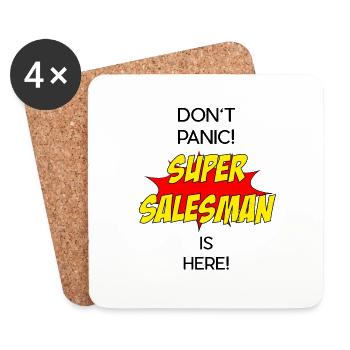 Super Salesman / Super Verkäufer - Untersetzer (4er-Set) - Weiß - Vorne