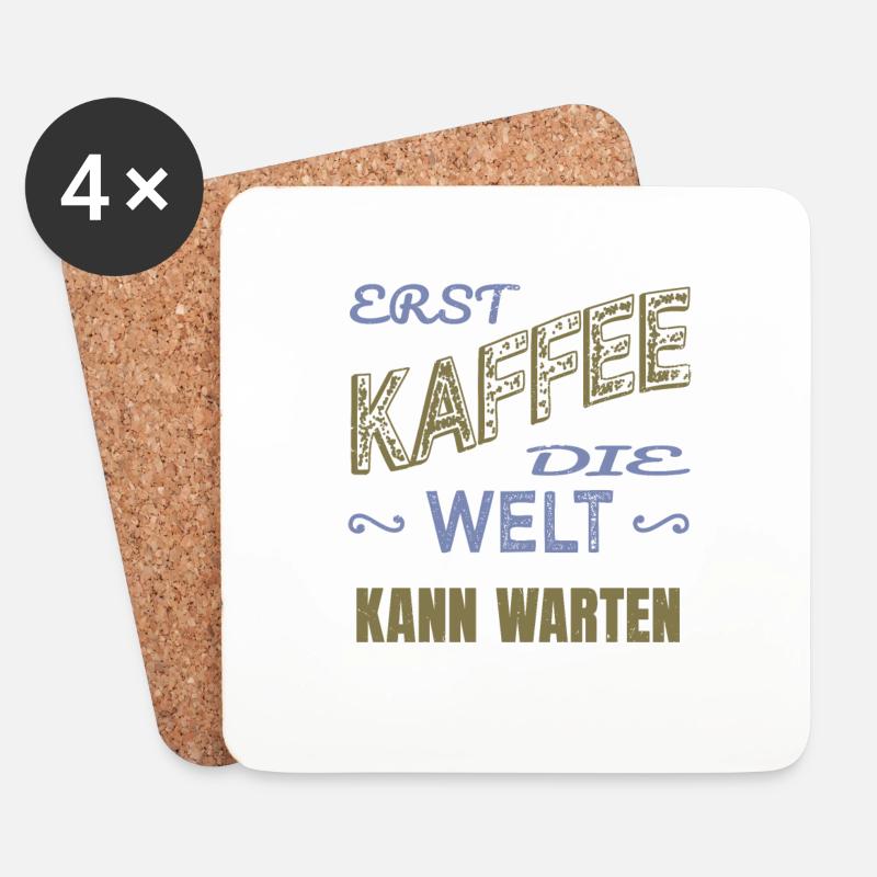 arbeitskollege kaffeebecher statement - Untersetzer (4er-Set) - Weiß
