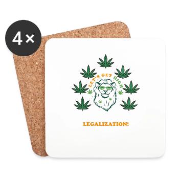 Cannabis. Weed. Saying. Gift idea.Legalization - Coasters (set of 4) - white - Front