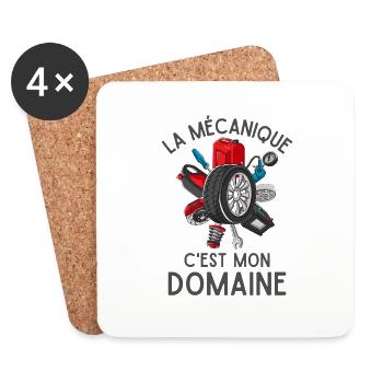 La mécanique est mon domaine 2 - Dessous de verre (lot de 4) - blanc - Devant