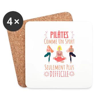 Pilates comme un sport seulement plus difficile - Dessous de verre (lot de 4) - blanc - Devant