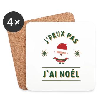 Je peux pas j'ai noël - Dessous de verre (lot de 4) - blanc - Devant