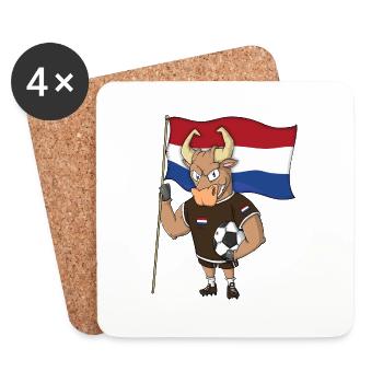 Stier Fan Niederlande - Untersetzer (4er-Set) - Weiß - Vorne