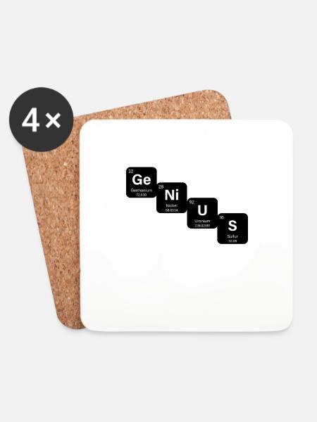 Genius blk - Untersetzer (4er-Set) - Weiß