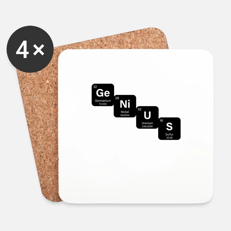 Genius blk - Untersetzer (4er-Set) - Weiß