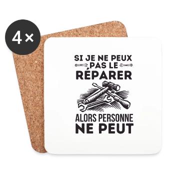 Bricoleur bricolage outils - Dessous de verre (lot de 4) - blanc - Devant