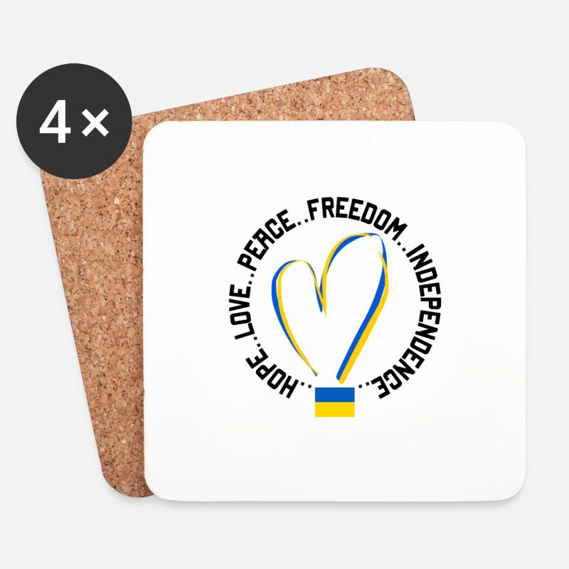 Ukraine - Untersetzer (4er-Set) - Weiß