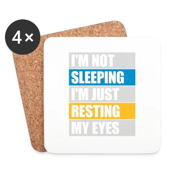 im not sleeping Quote - Coasters (set of 4) - white - Front