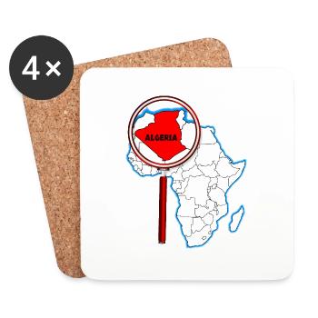 Algeria Under The Magnifying Glass - Coasters (set of 4) - white - Front