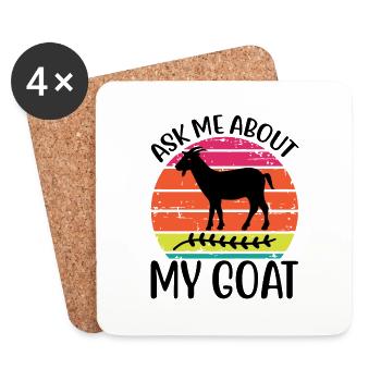 me poser des questions sur ma chèvre - Dessous de verre (lot de 4) - blanc - Devant