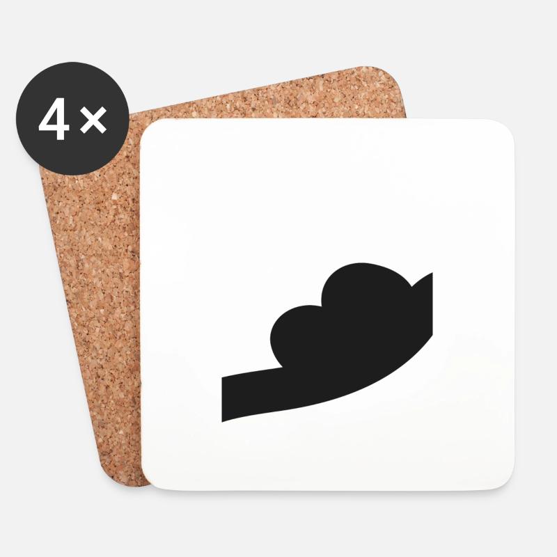 Liniendesign Mund Lächeln Symbol Silhouette Vektor - Untersetzer (4er-Set) - Weiß