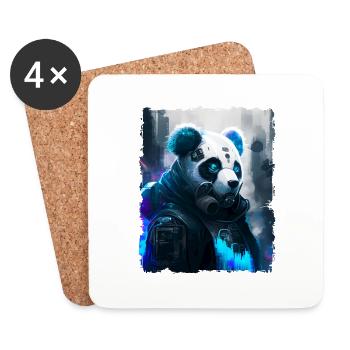 Panda Cyber Future - Untersetzer (4er-Set) - Weiß - Vorne