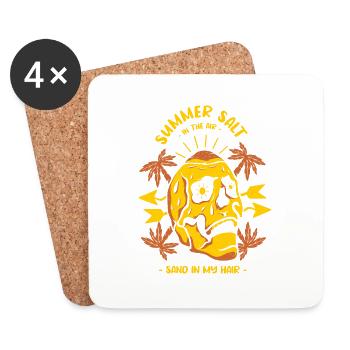 Summer Salt in the Air -Sand in my Hair - Untersetzer (4er-Set) - Weiß - Vorne