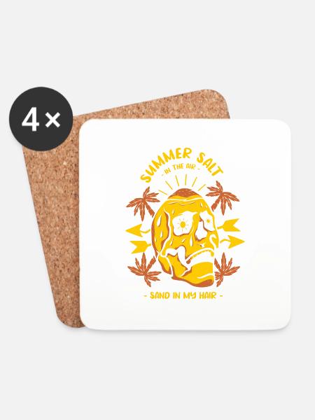 Summer Salt in the Air -Sand in my Hair - Untersetzer (4er-Set) - Weiß