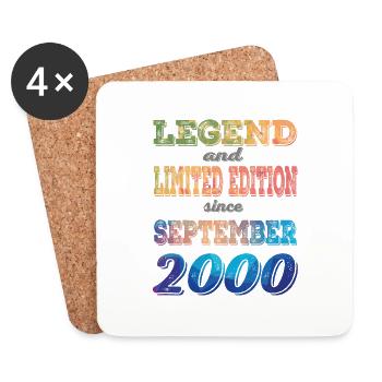 23rd year birthday man woman 2000 September - Coasters (set of 4) - white - Front