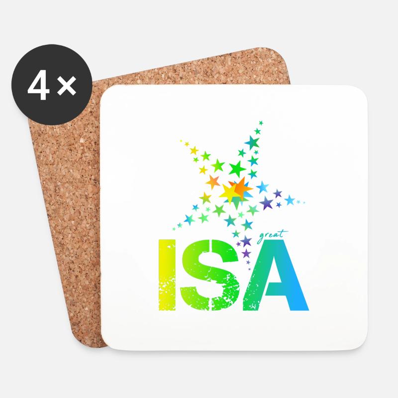 Isa Geburtstag Isabell - Untersetzer (4er-Set) - Weiß