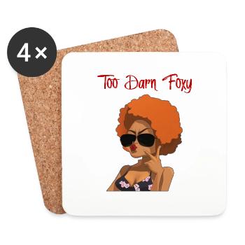 Too Darn Foxy - Red Head Chick - Coasters (set of 4) - white - Front