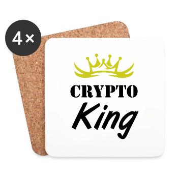 Bitcoin Trading Crypto Aktien - Untersetzer (4er-Set) - Weiß - Vorne