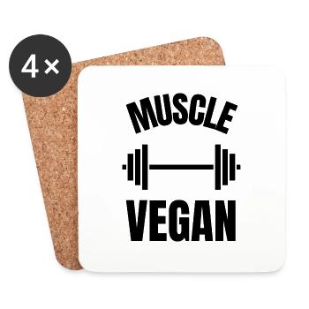 muscle vegan - Dessous de verre (lot de 4) - blanc - Devant