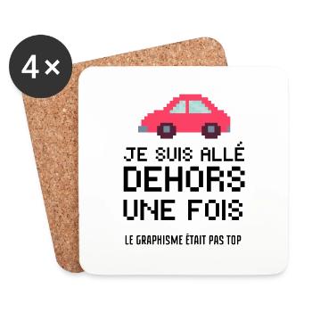 je suis allé dehors une fois - Dessous de verre (lot de 4) - blanc - Devant