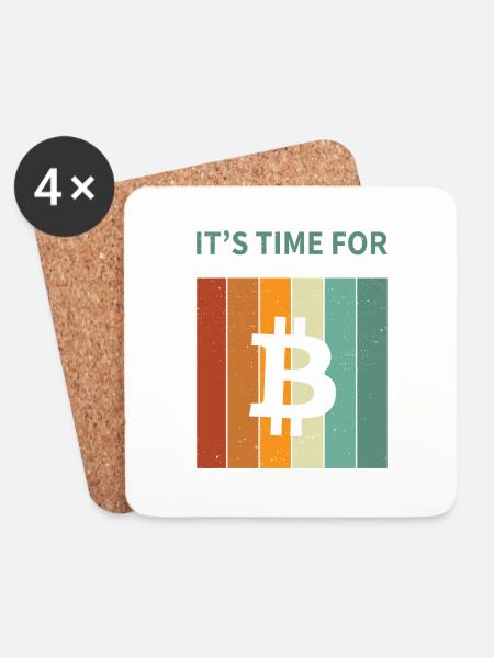 Bitcoin - Coasters (set of 4) - white