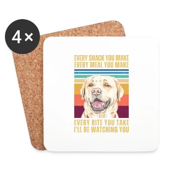 WATCHING RETRIEVER - Coasters (set of 4) - white - Front