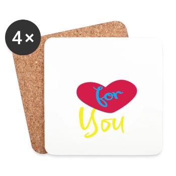 Just for you - Coasters (set of 4) - white - Front