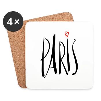 Paris noir - Dessous de verre (lot de 4) - blanc - Devant