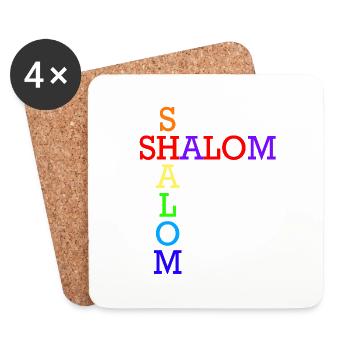 SHALOM ARC EN CIEL CROISES - Dessous de verre (lot de 4) - blanc - Devant