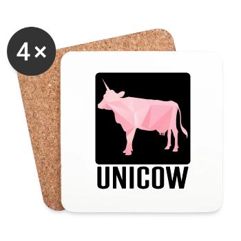 Unicow Rosa - Untersetzer (4er-Set) - Weiß - Vorne