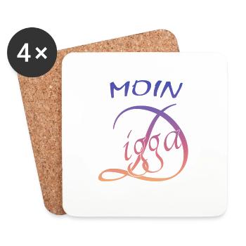 Moin Digga - Untersetzer (4er-Set) - Weiß - Vorne