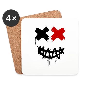 graffiti smile - Coasters (set of 4) - white - Front