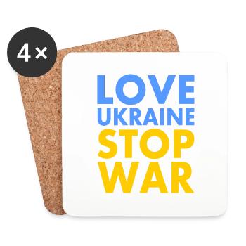 Love ukraine stop war - Coasters (set of 4) - white - Front