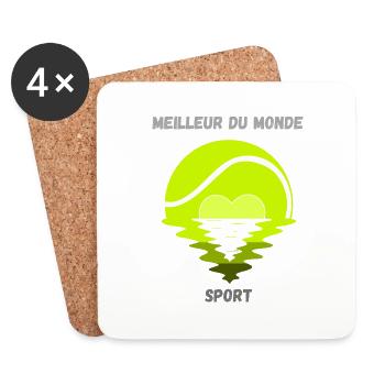 Best sport - Dessous de verre (lot de 4) - blanc - Devant