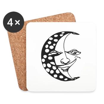 The moon has two faces - Coasters (set of 4) - white - Front