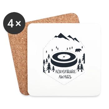 ADVENTURE AWAITS - Coasters (set of 4) - white - Front