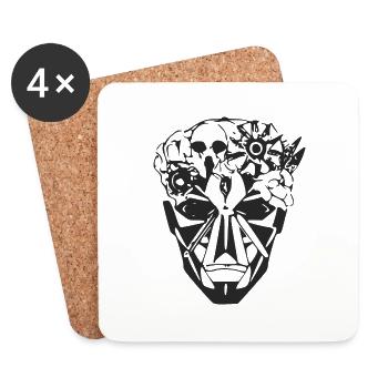 Futuristic skull - Coasters (set of 4) - white - Front