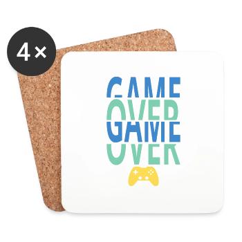 Game Over - le geek du jeu - Dessous de verre (lot de 4) - blanc - Devant