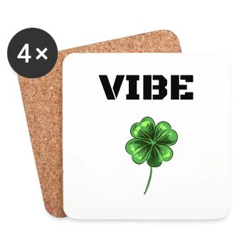 Vibe, Stimmung, Gute Laune - Untersetzer (4er-Set) - Weiß - Vorne