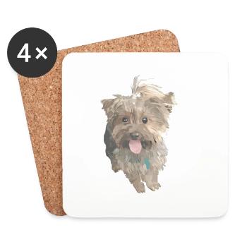 York Hund - Untersetzer (4er-Set) - Weiß - Vorne