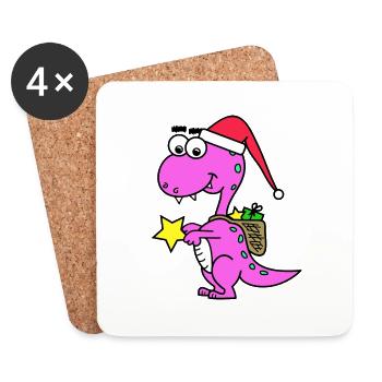 Dino Noël - Dessous de verre (lot de 4) - blanc - Devant