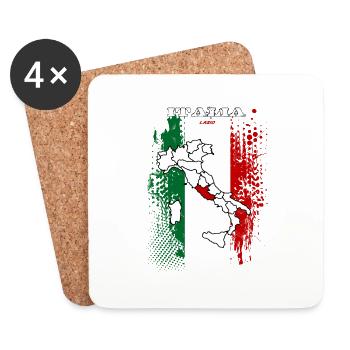 Région Latium - Dessous de verre (lot de 4) - blanc - Devant