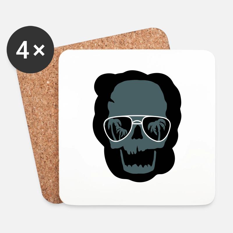 skull sommer - Untersetzer (4er-Set) - Weiß
