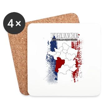 Nouvelle Aquitaine - Dessous de verre (lot de 4) - blanc - Devant