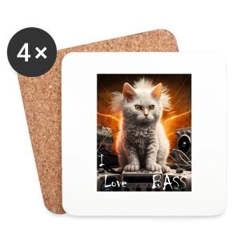i love bass 2 - Untersetzer (4er-Set) - Weiß - Vorne