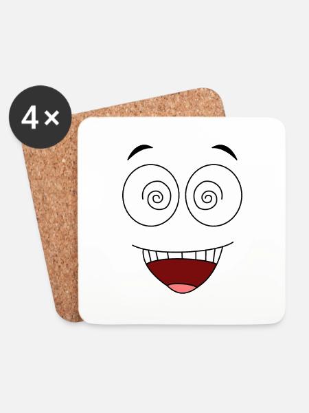 Crazyface - Coasters (set of 4) - white