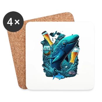 Deep Sea Fish Captain Mt Beer - Coasters (set of 4) - white - Front