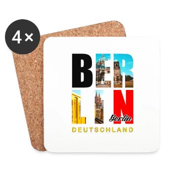 Berlin Deutschland Allemagne - Dessous de verre (lot de 4) - blanc - Devant